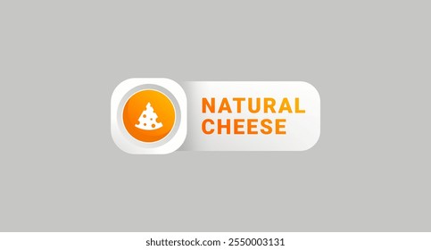 Etiqueta de queso natural o Vector de elemento de diseño de queso natural. Mejor etiqueta de queso natural para el elemento de diseño de embalaje del producto. Elegante sello de queso natural para el elemento de diseño de embalaje.