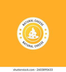Natural cheese label or stamp vector isolated EPS. Best Natural cheese label for product packaging design element. Elegant Natural cheese seal for packaging design element.