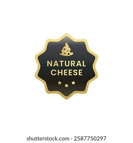Natural cheese label vector isolated EPS. Best Natural cheese label for product packaging design element. Elegant Natural cheese seal for packaging design element.