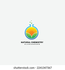 natural chemistry vector logo design template icon