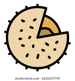 Natural chetnut icon. Outline natural chetnut vector icon color flat isolated