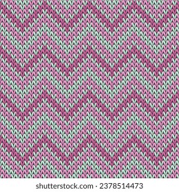 Natural chevron stripes christmas knit geometric seamless pattern. Jacquard stockinet ornament. Nordic style seamless knitted pattern. Fabric canvas illustration.