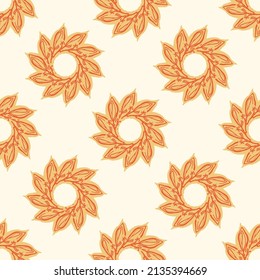 Natural chic boho flower seamless pattern in ditzy wildflower style. Hand drawn organic botanics fashion print. Modern summer nature garden bloom in trendy vintage country cottagecore color. 