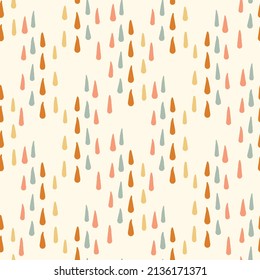 Natural chic boho flower seamless pattern in ditzy wildflower style. Hand drawn organic botanics fashion print. Modern summer nature garden bloom in trendy vintage country cottagecore color. 