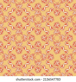 Natural chic boho flower seamless pattern in ditzy wildflower style. Hand drawn organic botanics fashion print. Modern summer nature garden bloom in trendy vintage country cottagecore color. 