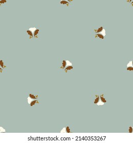 Natural chic boho foliage seamless pattern in ditzy leaf style. Hand drawn organic botanics fashion print. Modern summer nature garden in trendy vintage country cottagecore color. 