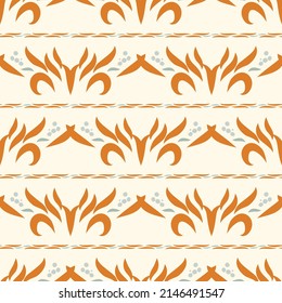 Natural chic boho foliage seamless pattern in ditzy wildflower style. Hand drawn organic botanics fashion print. Modern summer nature garden bloom in trendy vintage country cottagecore color. 