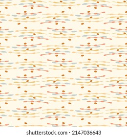 Natural chic boho foliage seamless pattern in ditzy wildflower style. Hand drawn organic botanics fashion print. Modern summer nature garden bloom in trendy vintage country cottagecore color. 