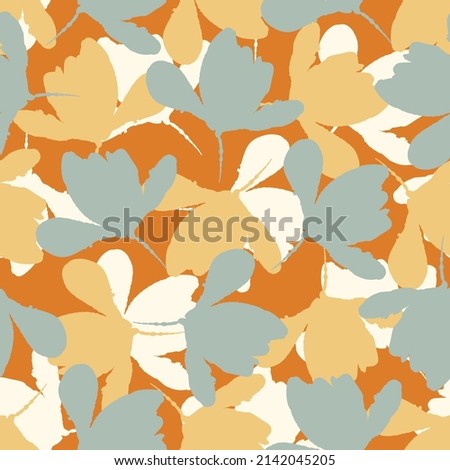 Natural chic boho foliage seamless pattern in ditzy wildflower style. Hand drawn organic botanics fashion print. Modern summer nature garden bloom in trendy vintage country cottagecore color. 