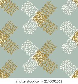 Natural chic boho geometric shape seamless pattern in ditzy style. Hand drawn organic fashion print. Modern summer nature abstract in trendy vintage country cottagecore color. 