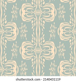 Natural chic boho geometric shape seamless pattern in ditzy style. Hand drawn organic fashion print. Modern summer nature abstract in trendy vintage country cottagecore color. 