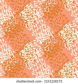 Natural chic boho geometric shape seamless pattern in ditzy style. Hand drawn organic fashion print. Modern summer nature geo in trendy vintage country cottagecore color. 
