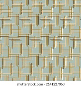 Natural chic boho stripe seamless pattern in ditzy style. Hand drawn organic fashion print. Modern summer nature ticking in trendy vintage country cottagecore color. 