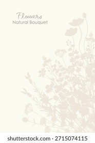 Ilustrações de silhueta natural e chique de várias ervas e flores