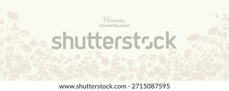 Natural and chic silhouette illustrations of various herbs and flowers