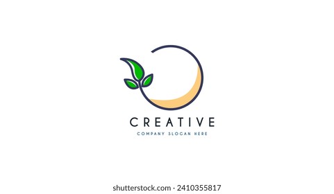 Ilustración vectorial del diseño del logotipo de círculo natural.