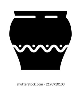 natural clay crockery glyph icon vector. natural clay crockery sign. isolated symbol illustration