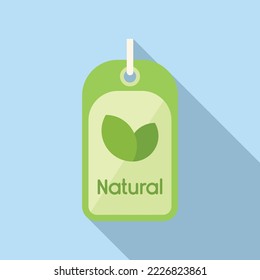 Natural cloth label icon flat vector. Fabric cotton. Garment material