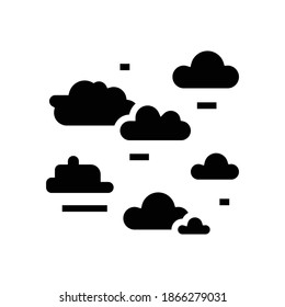 natural clouds glyph icon vector. natural clouds sign. isolated contour symbol black illustration