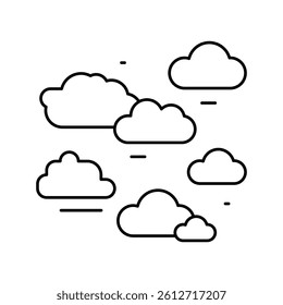 natural clouds line icon vector. natural clouds sign. isolated contour symbol black illustration