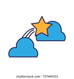 natural clouds with shiny shooting star
