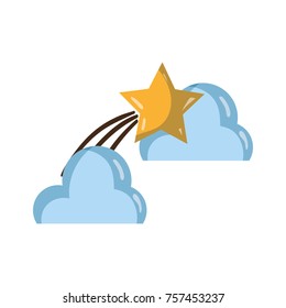 natural clouds with shiny shooting star