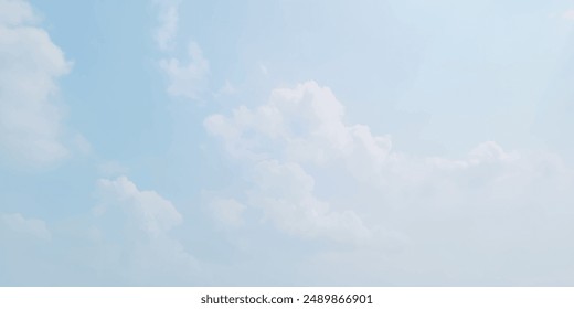 Natural and cloudy fresh blue sky background. Natural sky beautiful blue and white texture background. Blue sky and cloud on summer daytime. Blue sky and white clouds of daytime