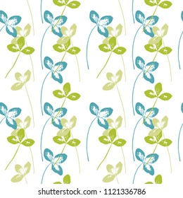 Natural clover seamless pattern for home textile, clothes and wallpapers
