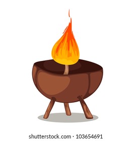Natural coconut candle isolated of illustration
