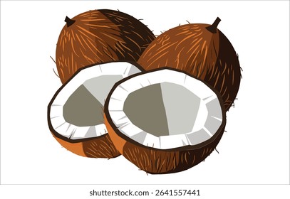 Natural coconut oil bottle vector illustration. Beauty and cooking ingredient isolated artwork.