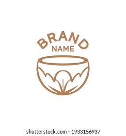 Natural coffee line logo, a combination of cups, coffee, and leaves. Suitable for logo café, drinks and others. A unique logo for your beverage company.