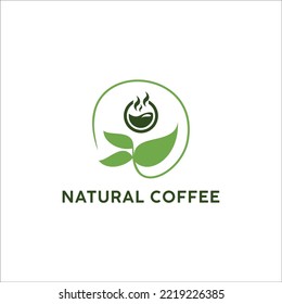 natural coffee logo design for health