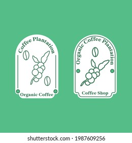 Natural Coffee shop brewing logo badge illustration minimalist for simple company