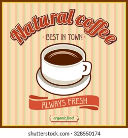 Natural coffee. Vintage vectorial illustration.