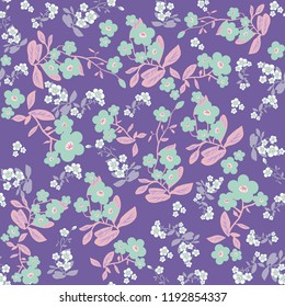 Flores naturales de color sin fisuras. Fondo folclórico vectorial para impresiones, envoltura, textil