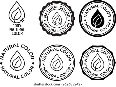 Natural Color Labels Vector Set