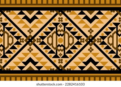 Natural color tone geometric ethnic seamless pattern design for wallpaper, background, fabric, curtain, carpet, clothing, and wrapping.