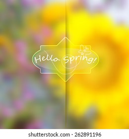 natural colorful blurry spring background, for greeting, invitation card, or cover. Easter, spring background. Vector illustration