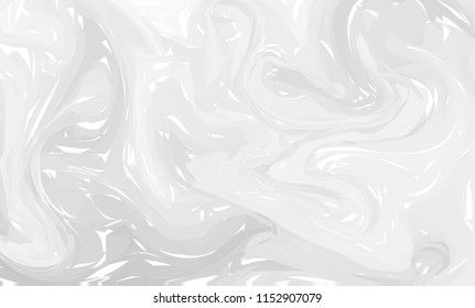 Natural colors marble imitation vector seamless pattern. Trendy backdrop with monochrome acrylic drips on solid background. Mineral waves and sand vortexes stone texture.