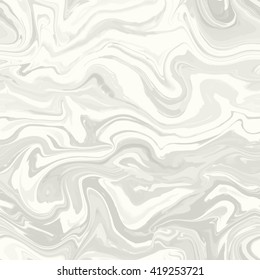 Natural colors marble imitation vector seamless pattern. Trendy backdrop with monochrome acrylic drips on solid background. Mineral waves and sand vortexes stone texture.