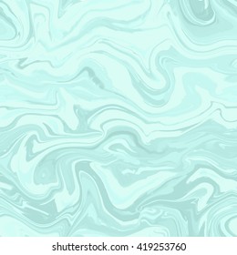 Natural colors marble imitation vector seamless pattern. Trendy backdrop with blue nd grey acrylic drips on solid background. Mineral waves and sand vortexes stone texture.