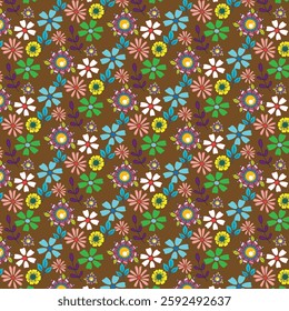 Natural colourful floral seamless pattern