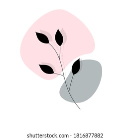 Composición natural de hojas y ramas. Icono o cubierta para la venta de un producto natural. Resumen de imagen vectorial con elementos de botánica.

