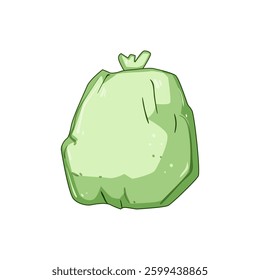 natural compostable trash bag cartoon. plantbased renewable, earthfriendly disposable, degradable plasticfree natural compostable trash bag sign. isolated symbol vector illustration