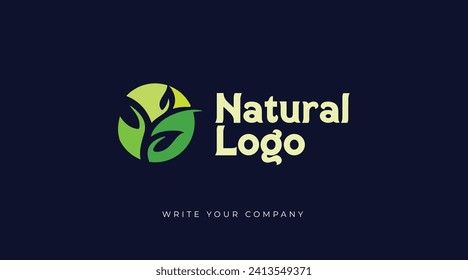 Diseño del logo de concepto natural. Diseño de elementos para etiquetas naturales, ecológicas, biológicas y veganas.