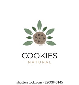 Logo simple de la ilustración vectorial de las cookies naturales