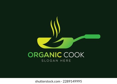 Natural cooking or vegetarian cooking logo design 