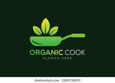 Natural cooking or vegetarian cooking logo design 