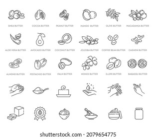 Natural Cosmetic Butters. Vector set of natural ingredients and Butters for cosmetics and foods svg