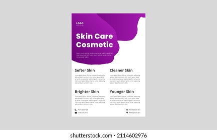 natural cosmetic flyer design template. beauty spa product poster, flyer design. organic cosmetic product flyer.